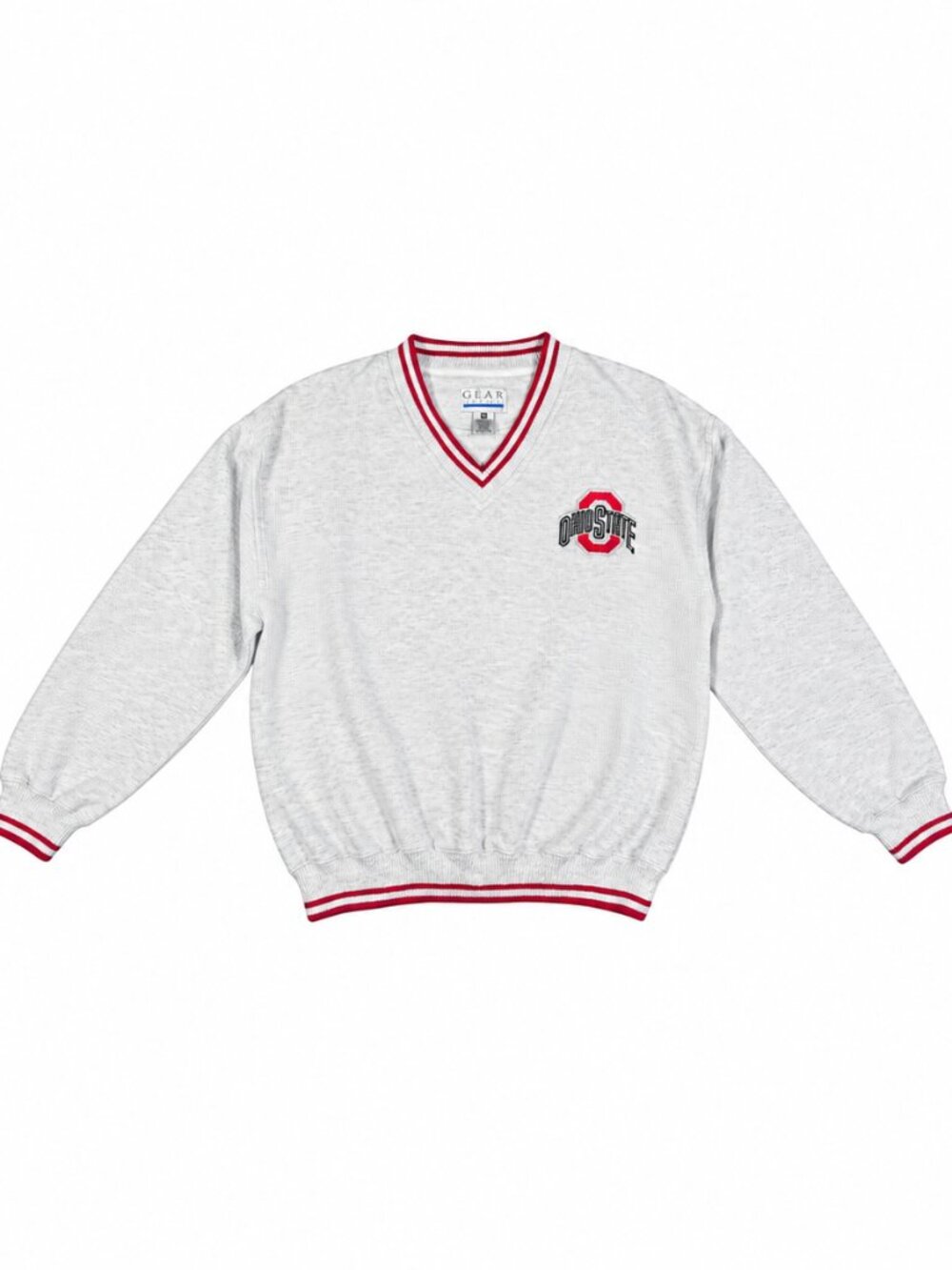 Ohio State Gear for Sports V Neck Sweater Red Gray Collegiate M